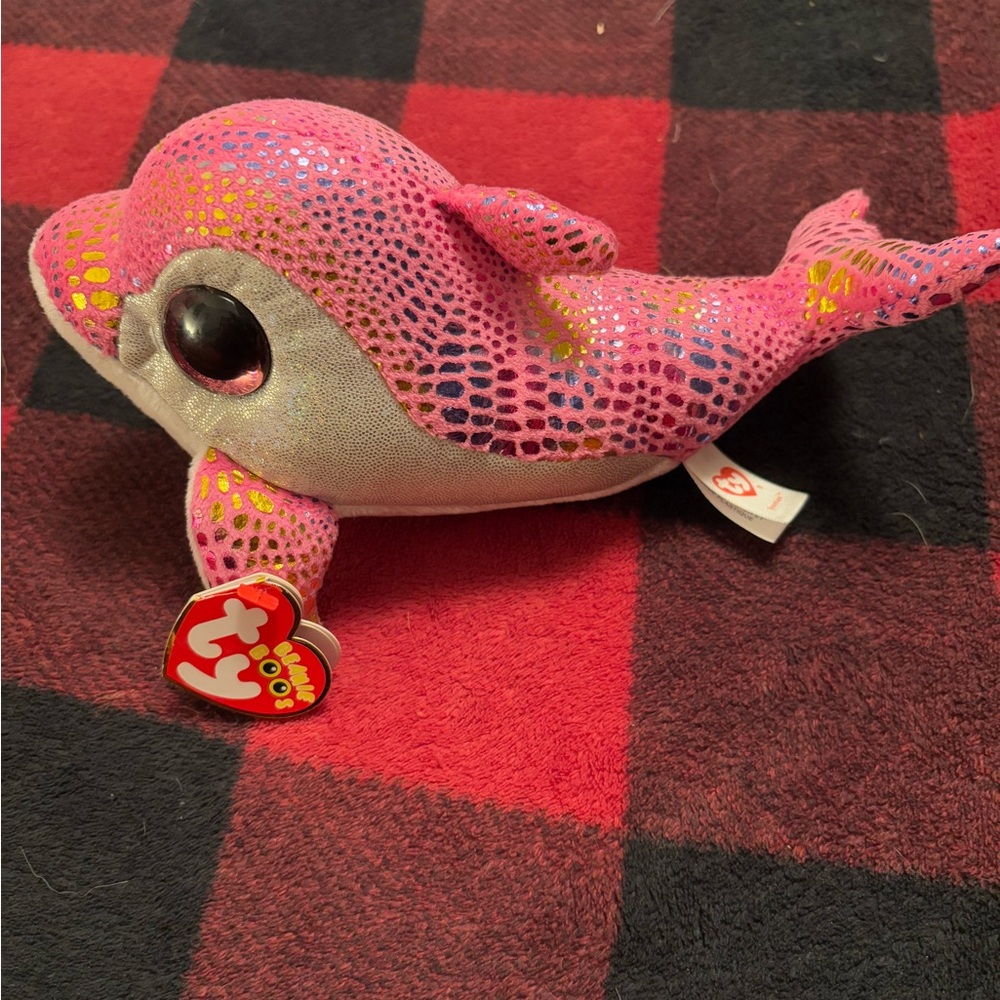 Ty Beanie Boo Pink Dolphin Plush